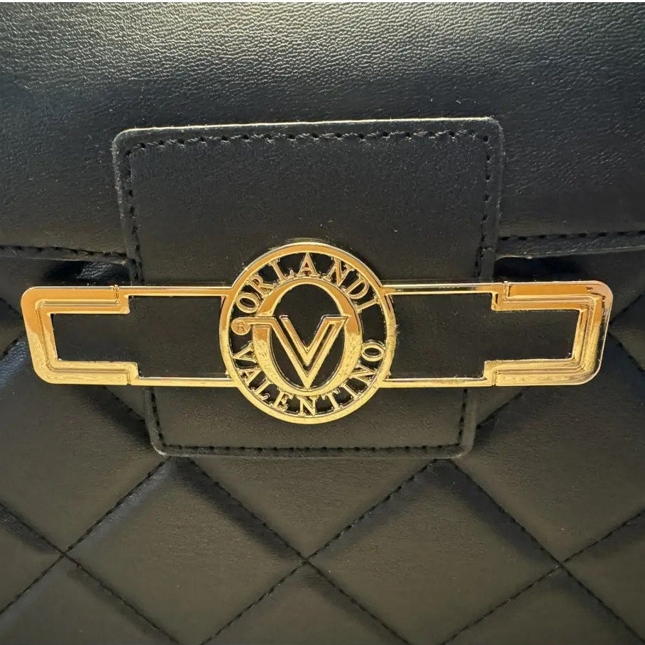 Valentino Orlandi Black Quilted Handbag