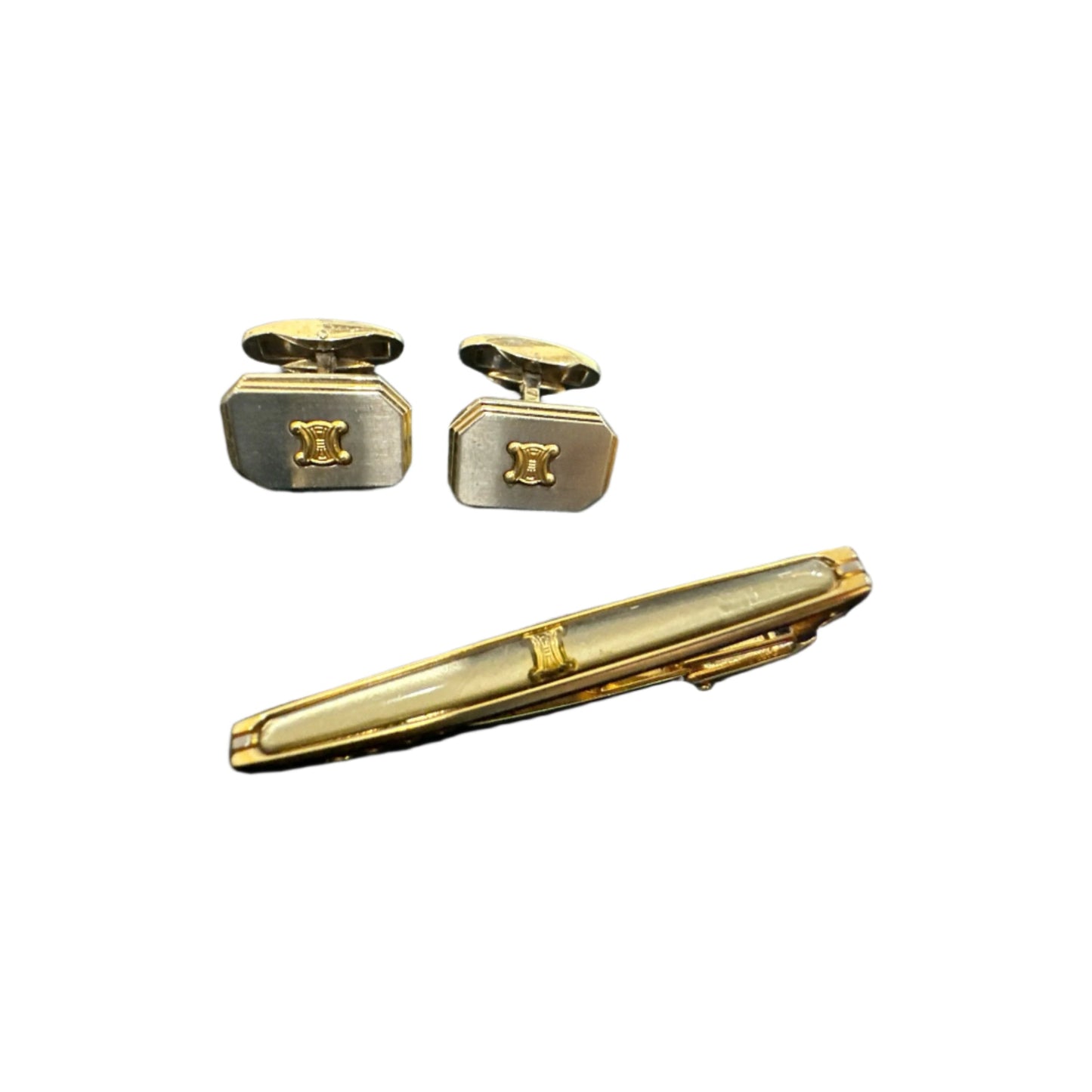 CELINE Tie Clip & Cuff Link Set - Clairely Amazing