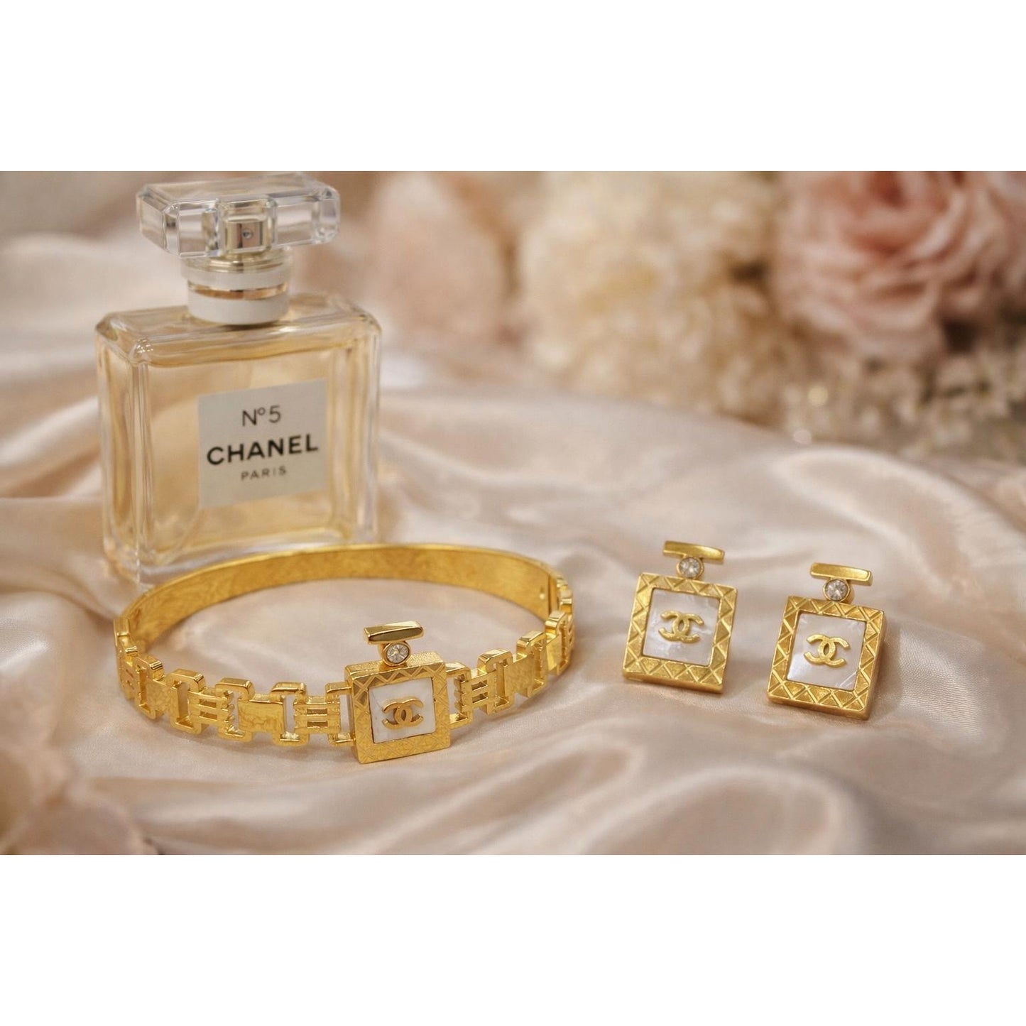 LUX GOLD CRYSTAL BRACELET & EARRING SET | ELEGANT MATCHING JEWELRY SET