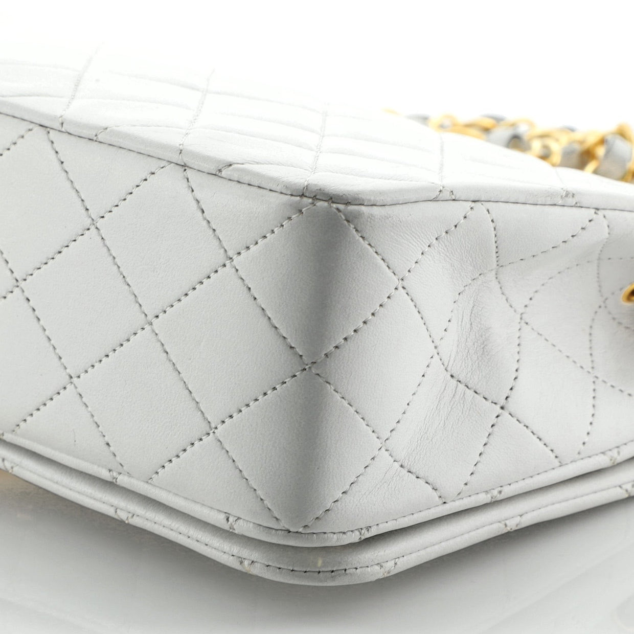 Chanel White Classic Medium Full Flap Bag