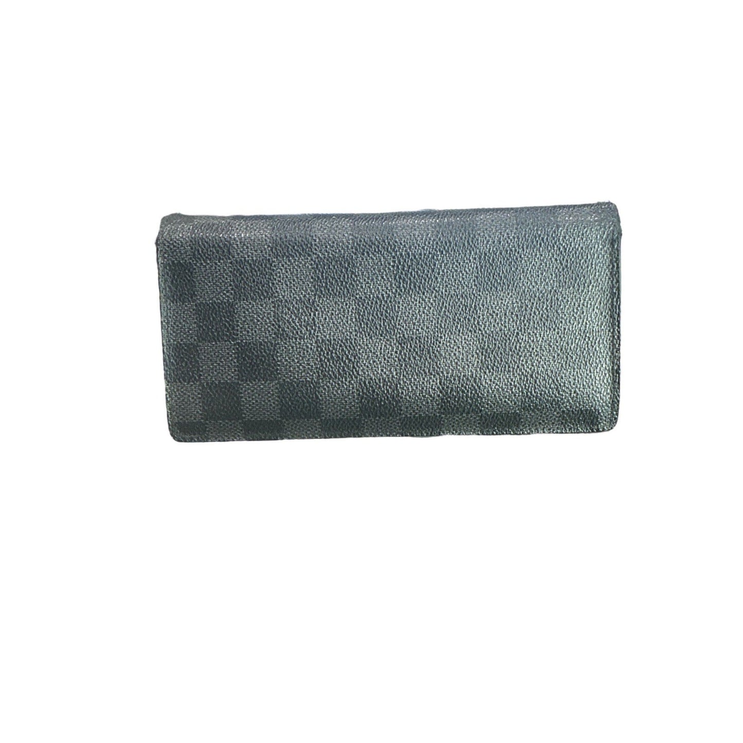 Gray checkered wallet on a white background