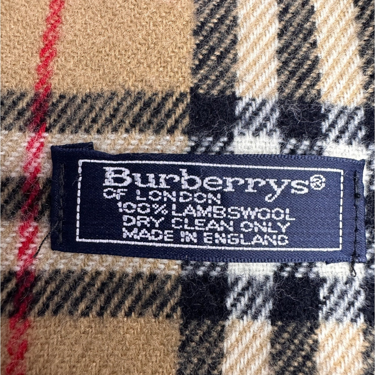BURBERRY 100% Lambswool TAN Check Scarf – Classic Nova Pattern
