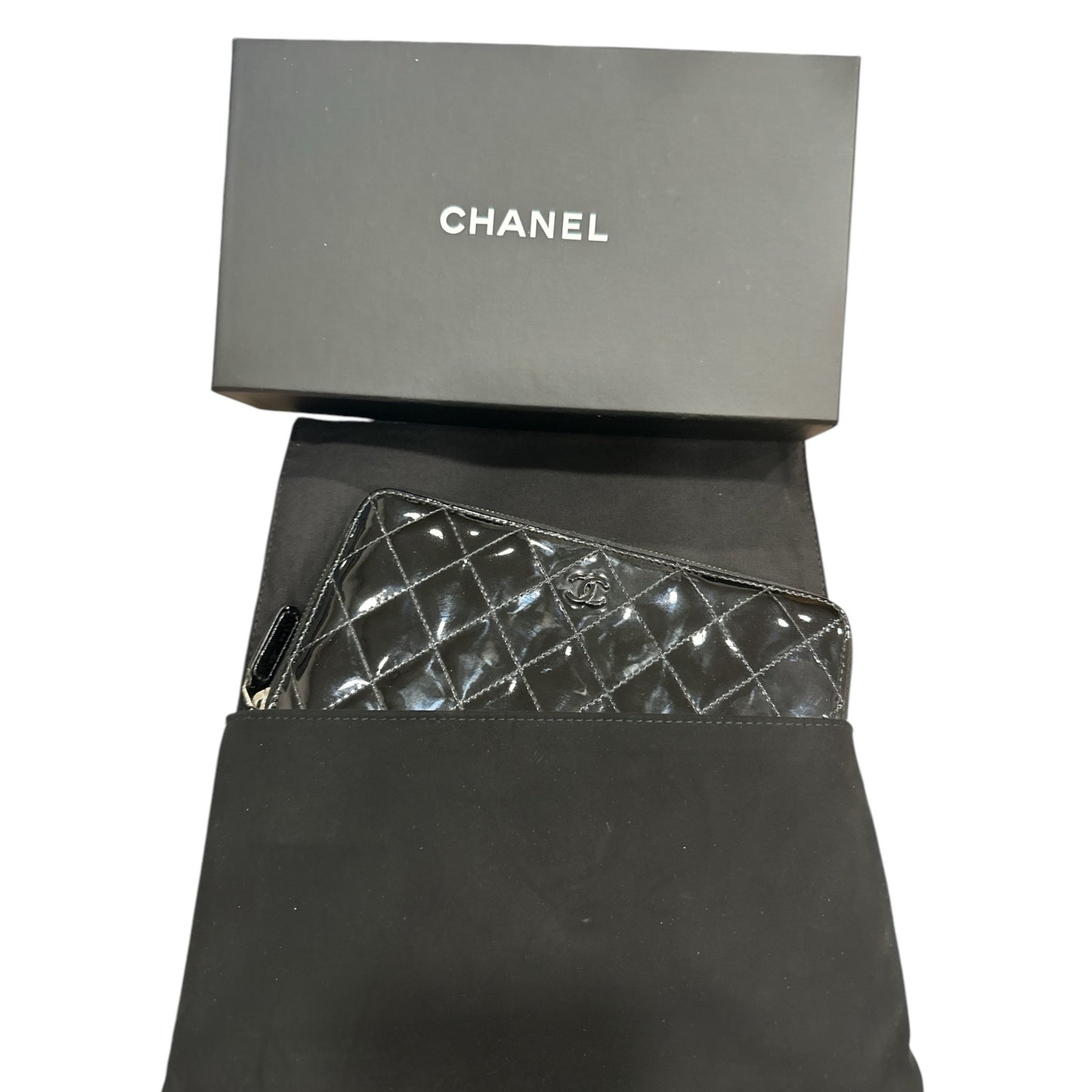 Chanel Patent Quilted Wallet