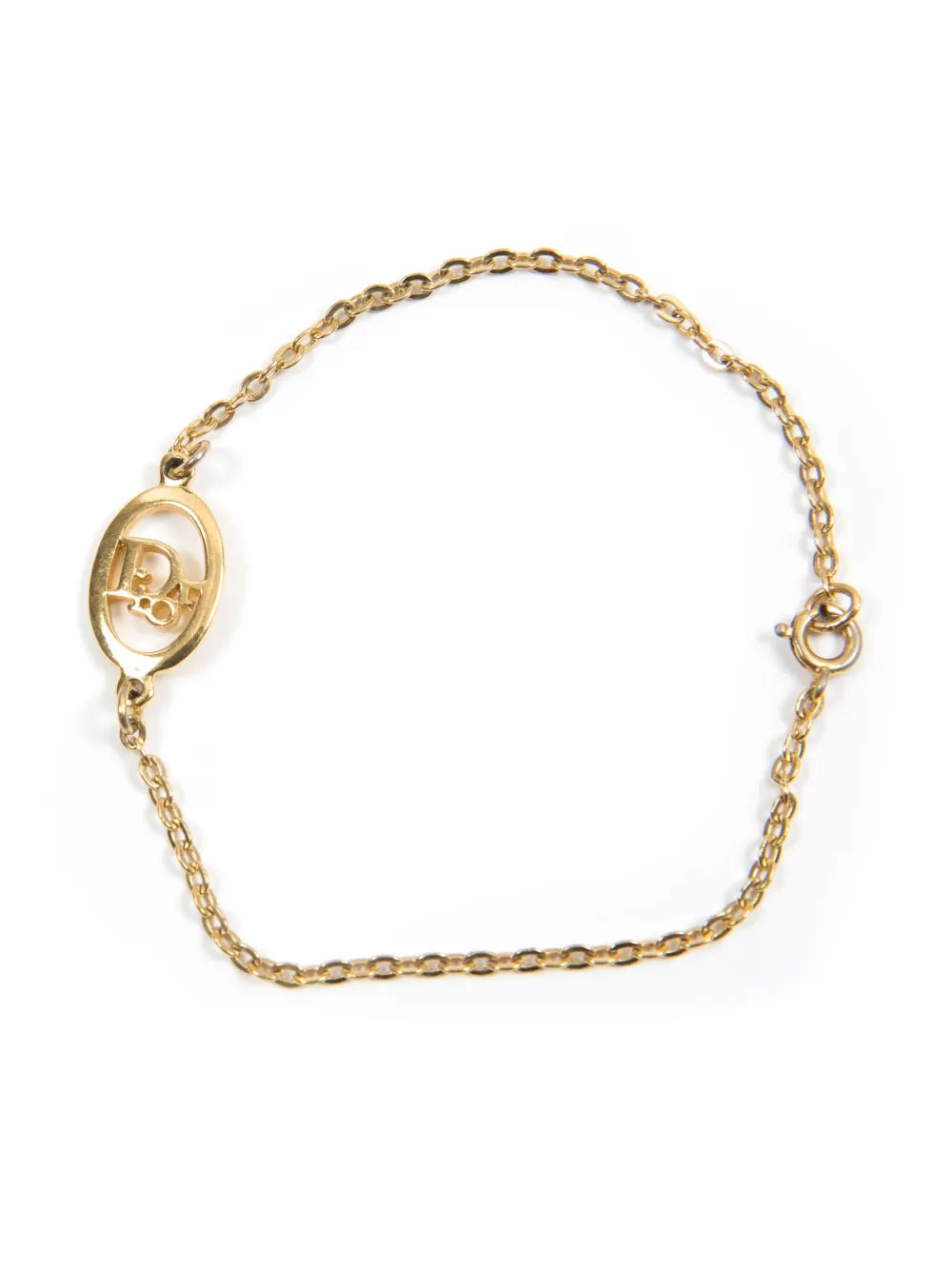 Christian Dior 22ct Gold Plated Oval Logo Chain Bracelet - Clairely Amazing