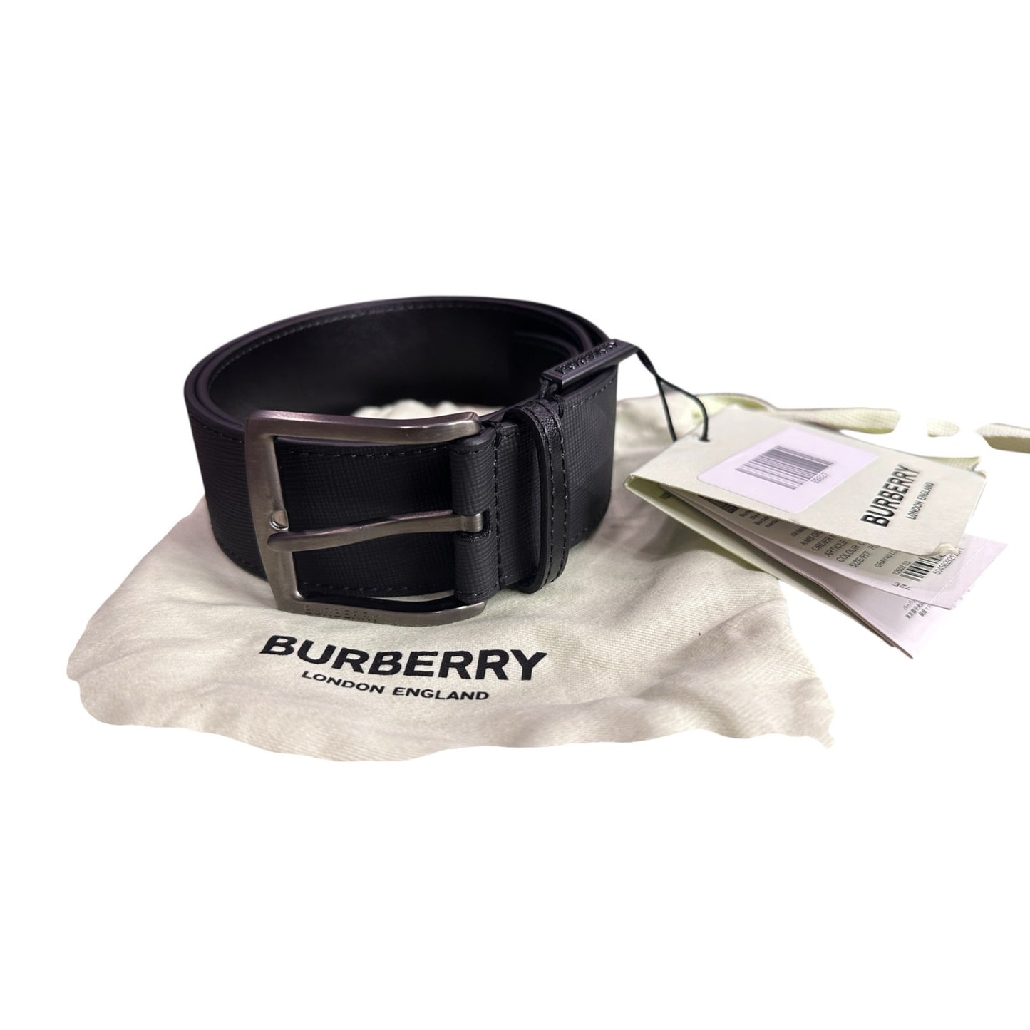 Burberry Check Charcoal Belt