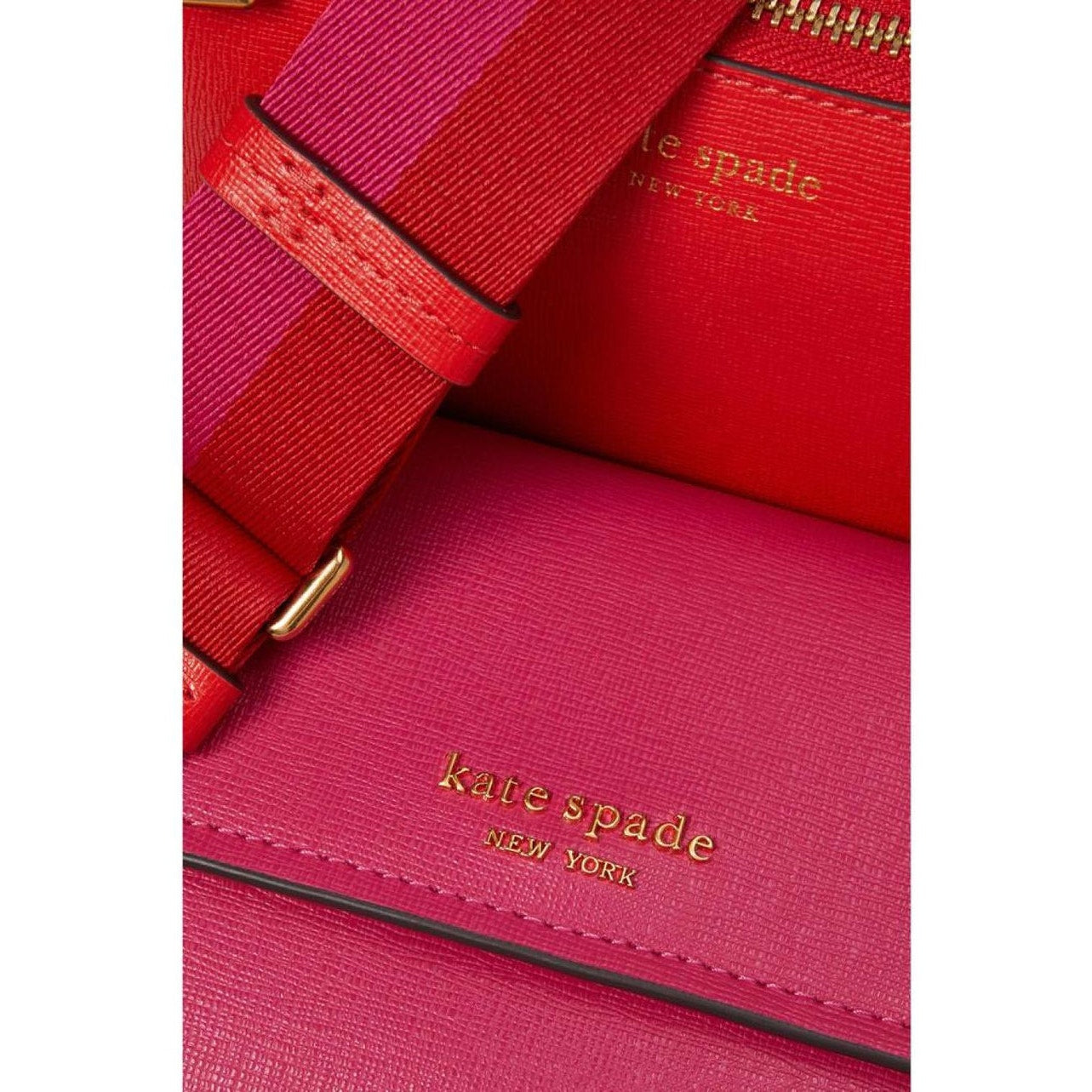 KATE SPADE NEW YORK Double Up Color-Blocked Saffiano Leather Crossbody