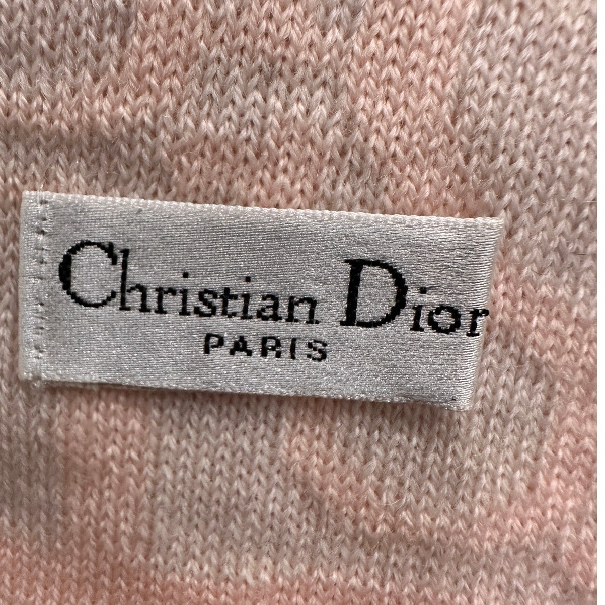 Christian Dior Pink & Gray Monogram Wool Scarf