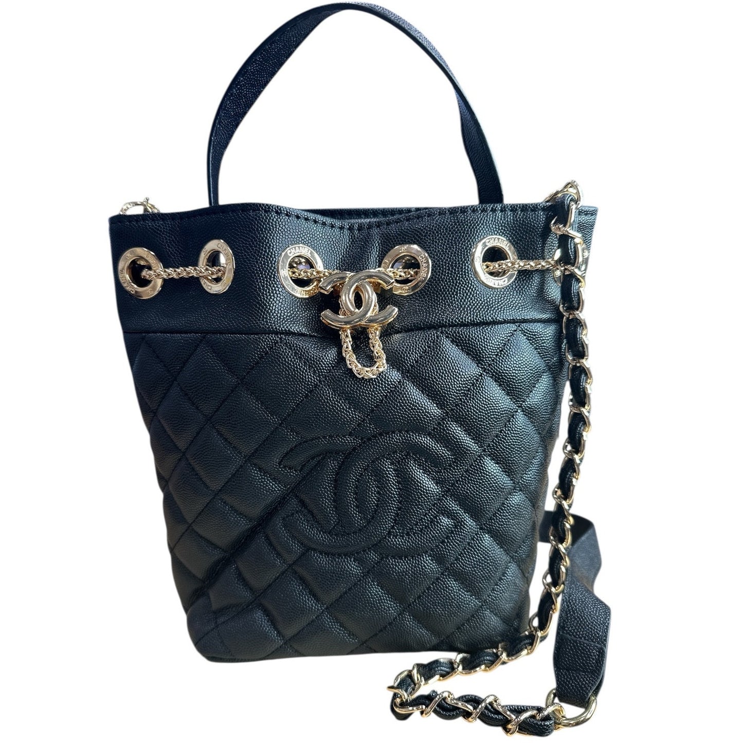 Chanel Makeup Line Bucket Quilted Mini Bucket Bag