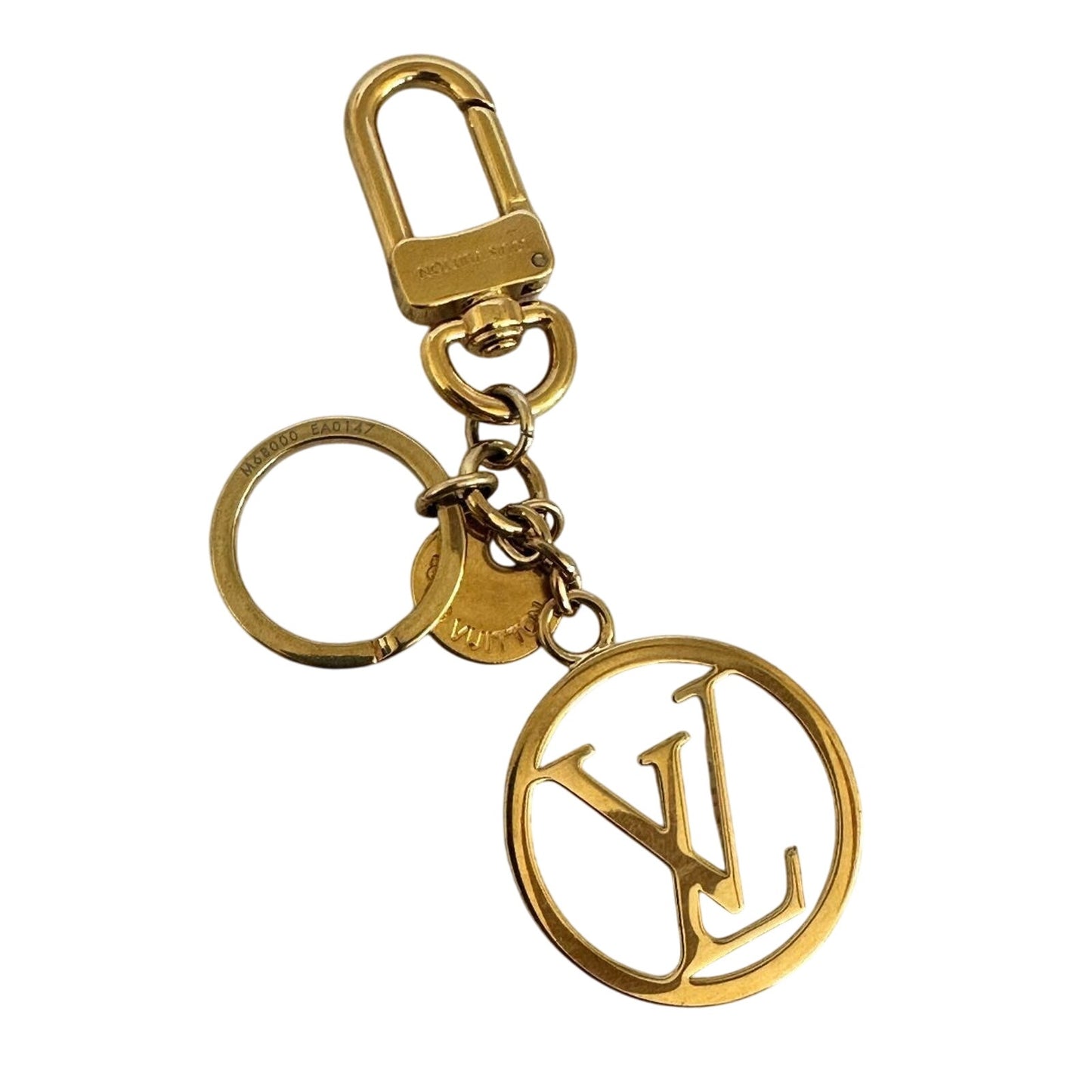 Louis Vuitton Authentic Porte Cle LV Circle Bag Charm Key Ring GP Gold 11