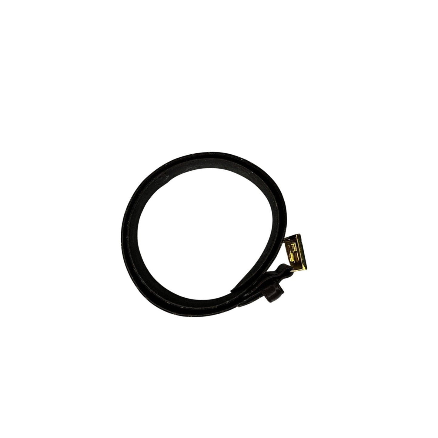 Black HDMI cable on a white background
