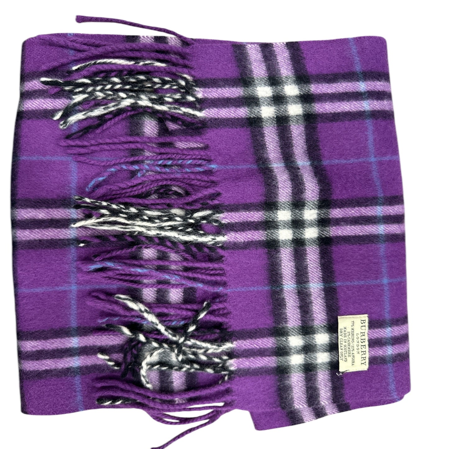 Burberry Merino Angora Rabbit (Rare) Purple Scarf - Clairely Amazing