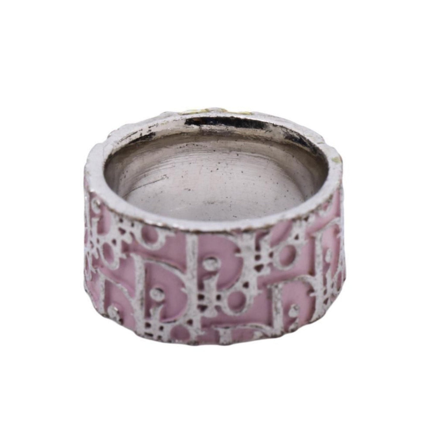 Decorative pink and white ceramic planter on a white background