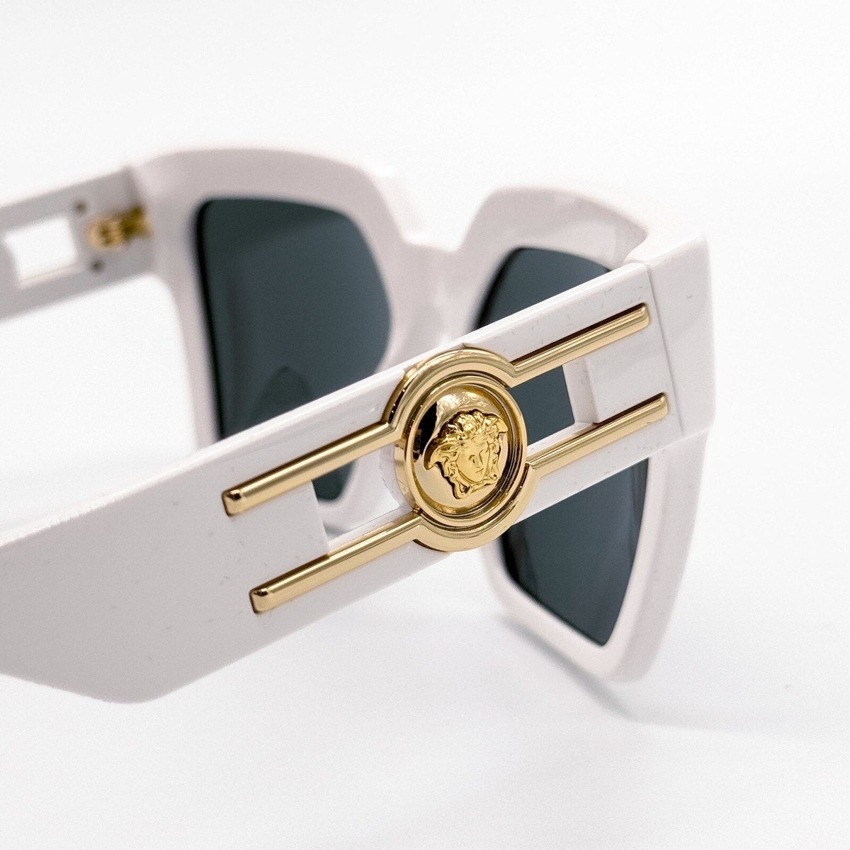 1010. Versace Medusa Deco Butterfly White Sunglasses