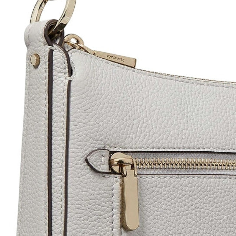 Kate Spade Hudson Medium Pebbled Leather Crossbody - Platinum Gray