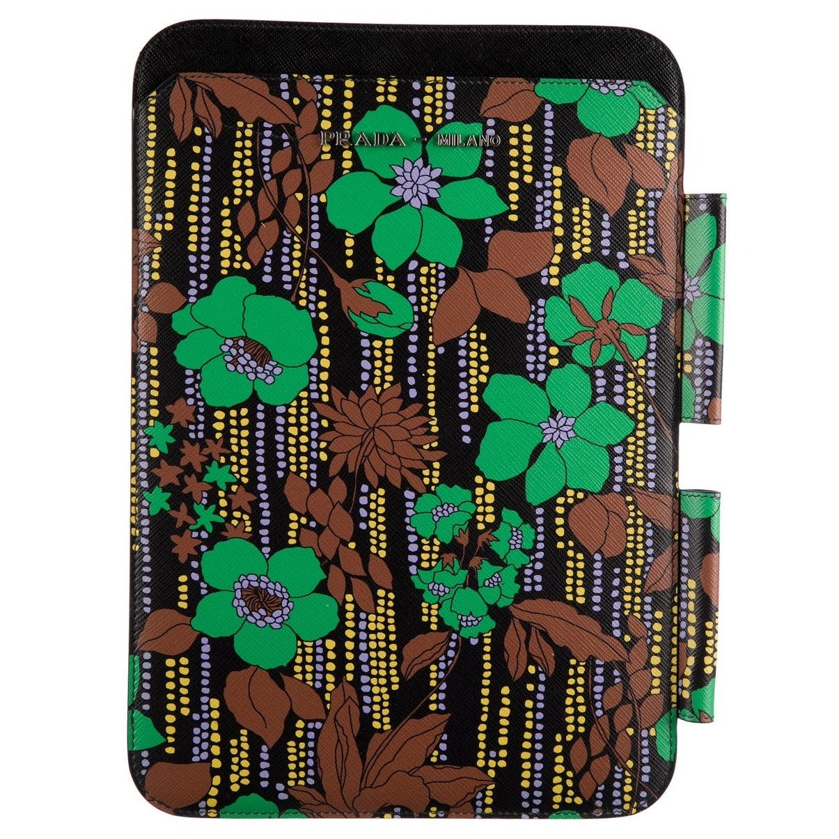 Prada Saffiano Leather Flower Print iPad Tablet Case NWT