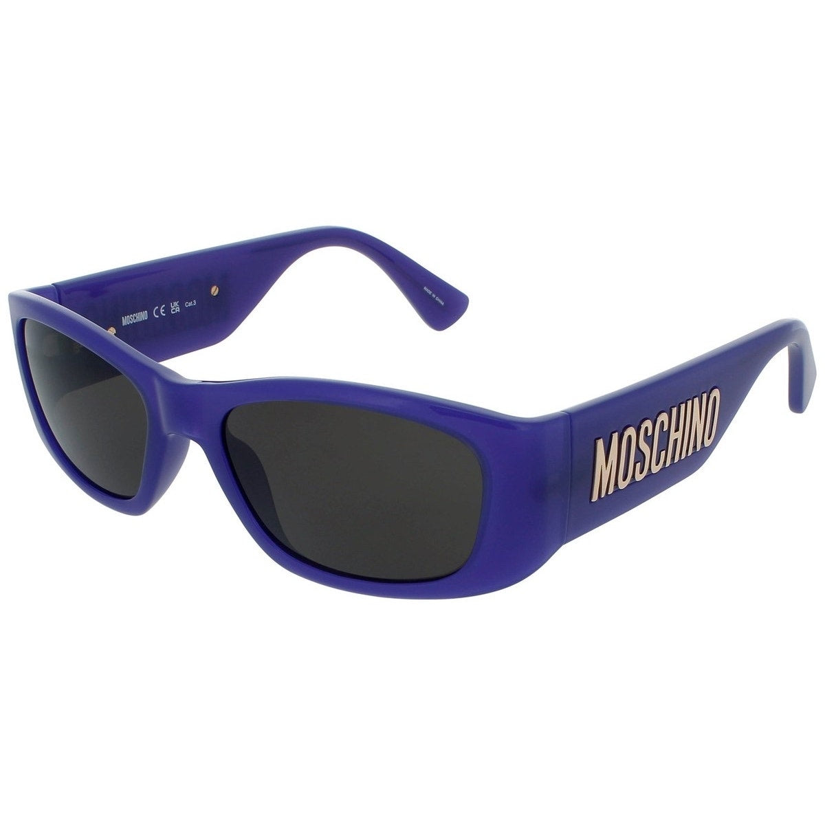1001. Moschino Blue and Black SunglassesSporty Wrap-Around Design