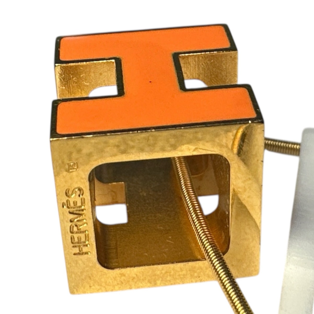 Hermes Orange Gold Necklace