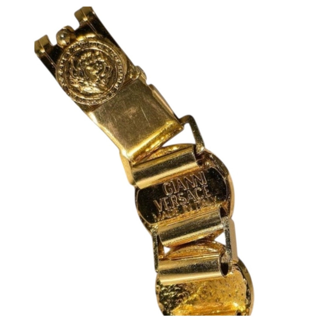 Iconic 1990s Gianni Versace Gold-Tone Medusa Charm Bracelet