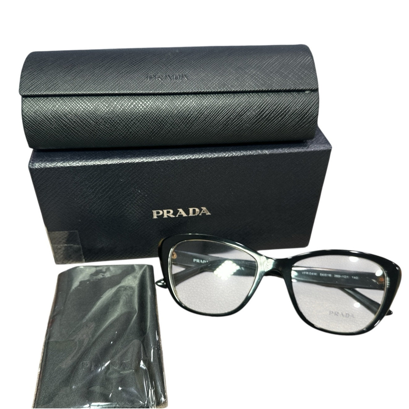 Prada PR 04WV Women's Eyeglasses Black/Medium Havana 54
