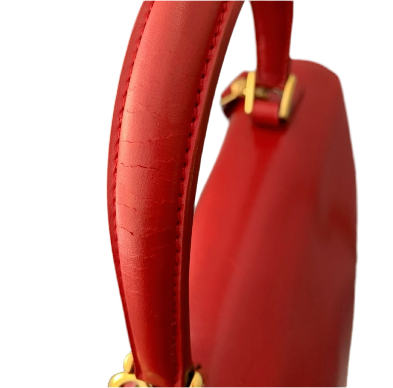 GUCCI Lady Lock Red Leather Vintage Handbag - Clairely Amazing