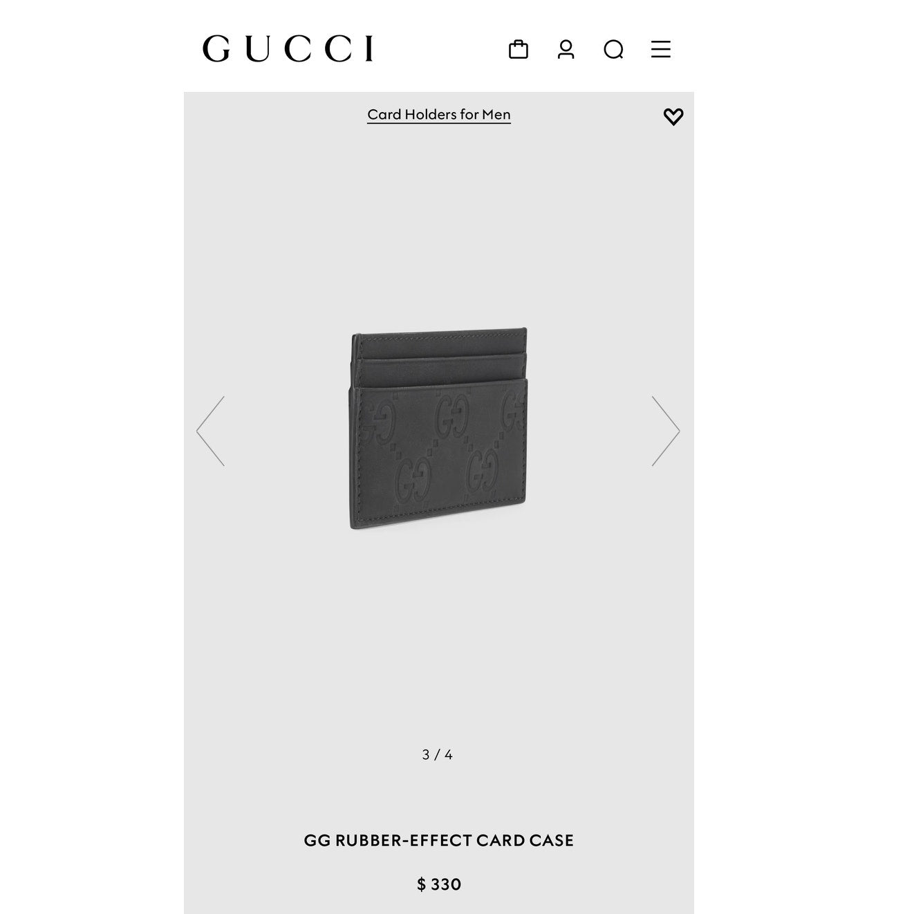 Gucci Rubber GG Card holder