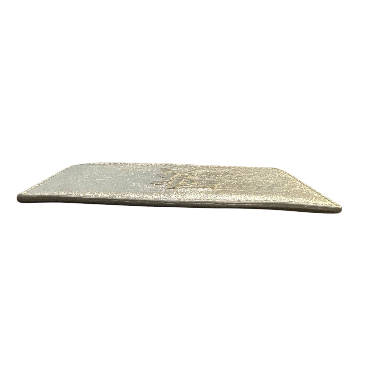 SAINT LAURENT PARIS Logo Monogram Card Case Silver Leather - Clairely Amazing