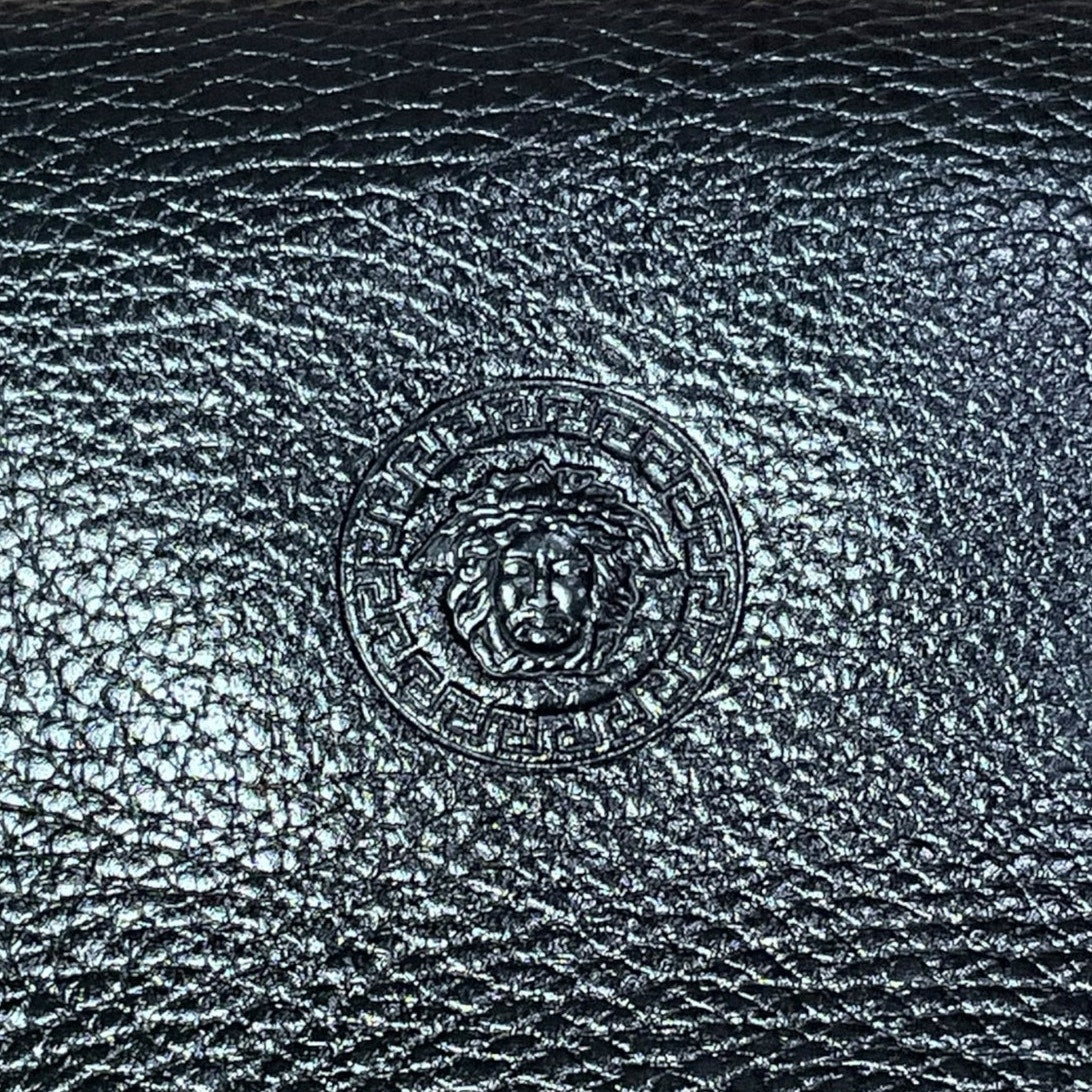 Versace Black Medusa Leather Toiletry Bag