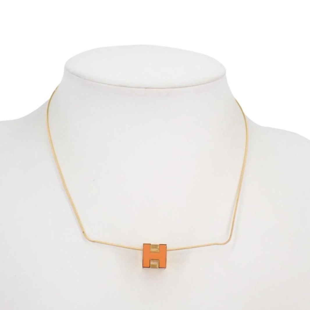 Hermes Orange Gold Necklace
