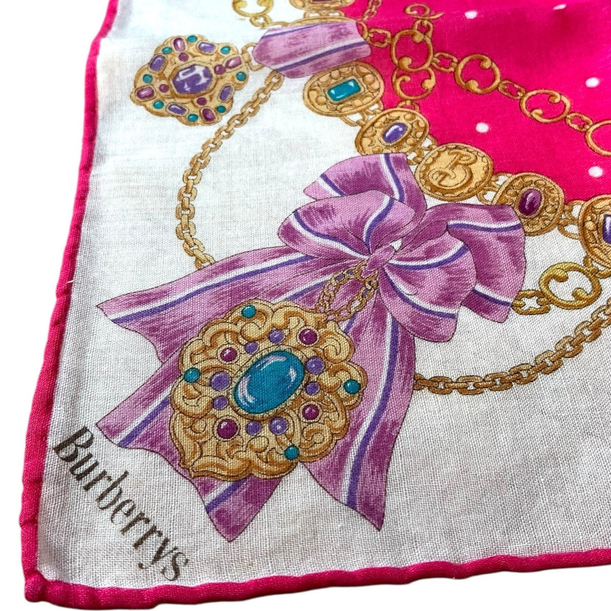 Burberry Pink Silk Pocket Square