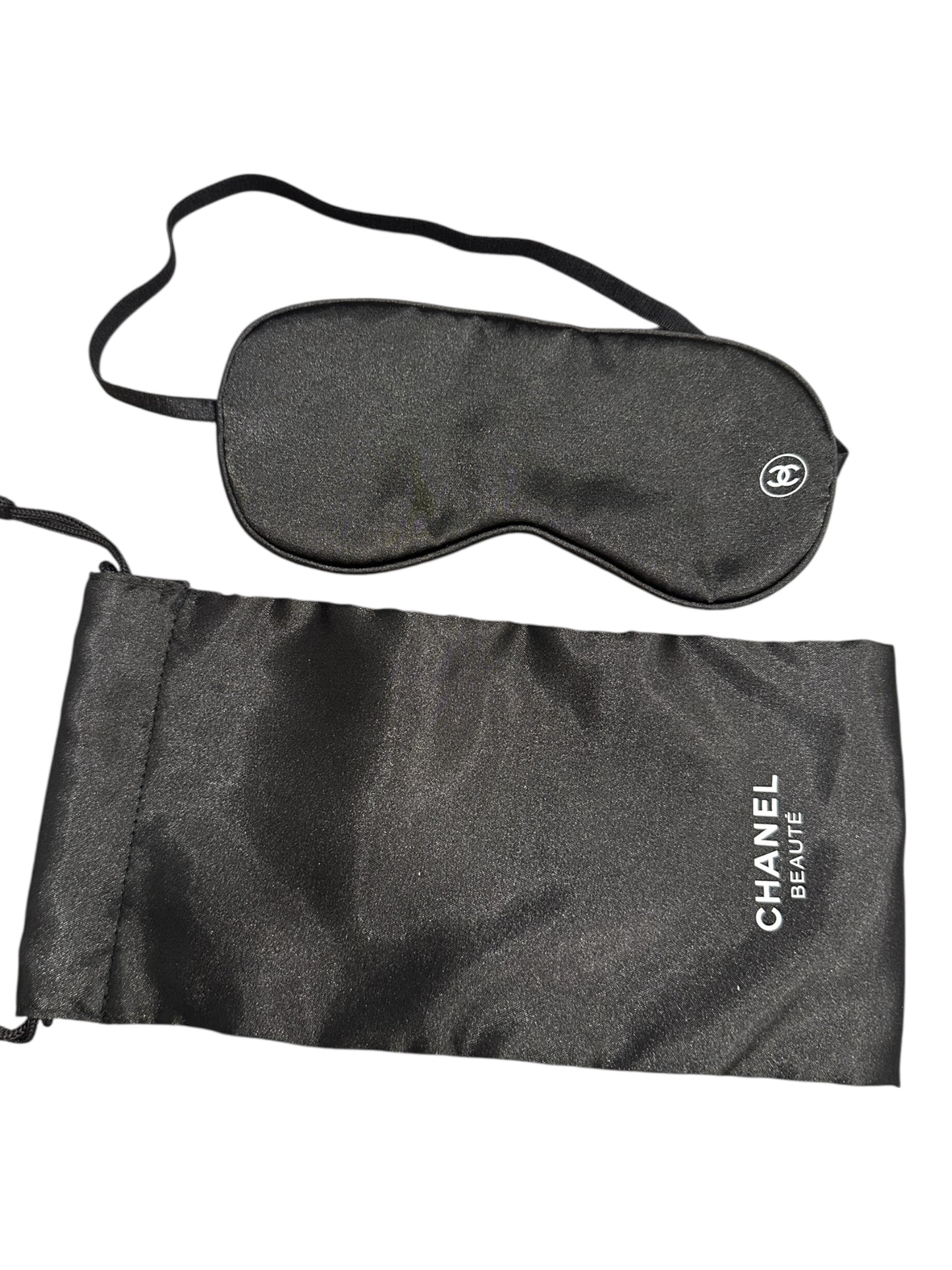 Chanel Black Silk Sleep Mask (GWP) with Box & Pouch – Luxury Travel Eye Mask