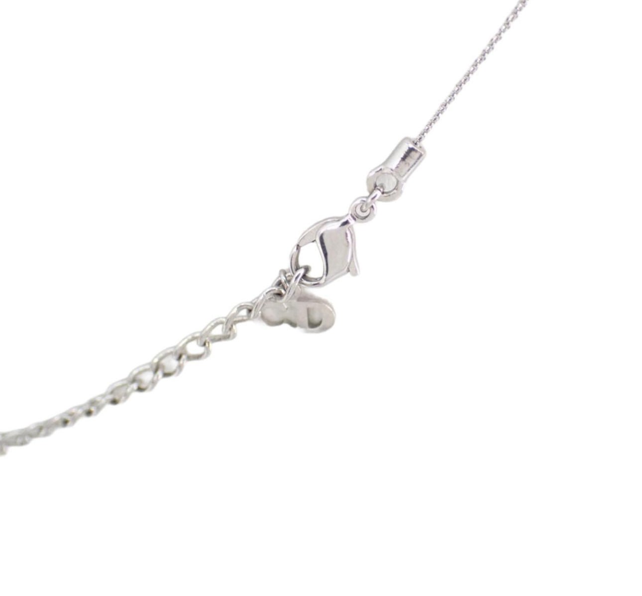 DIOR CRYSTAL LOOSE LETTERS NECKLACE SILVER - Clairely Amazing