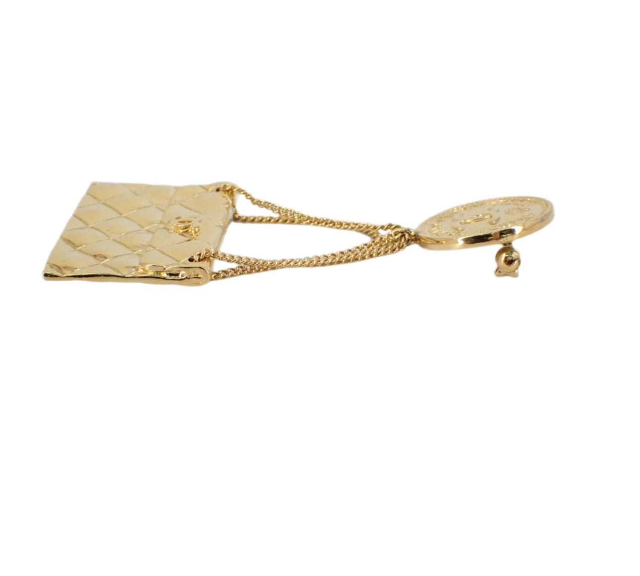 Chanel Gold Plated Flap Bag Brooch - Clairely Amazing