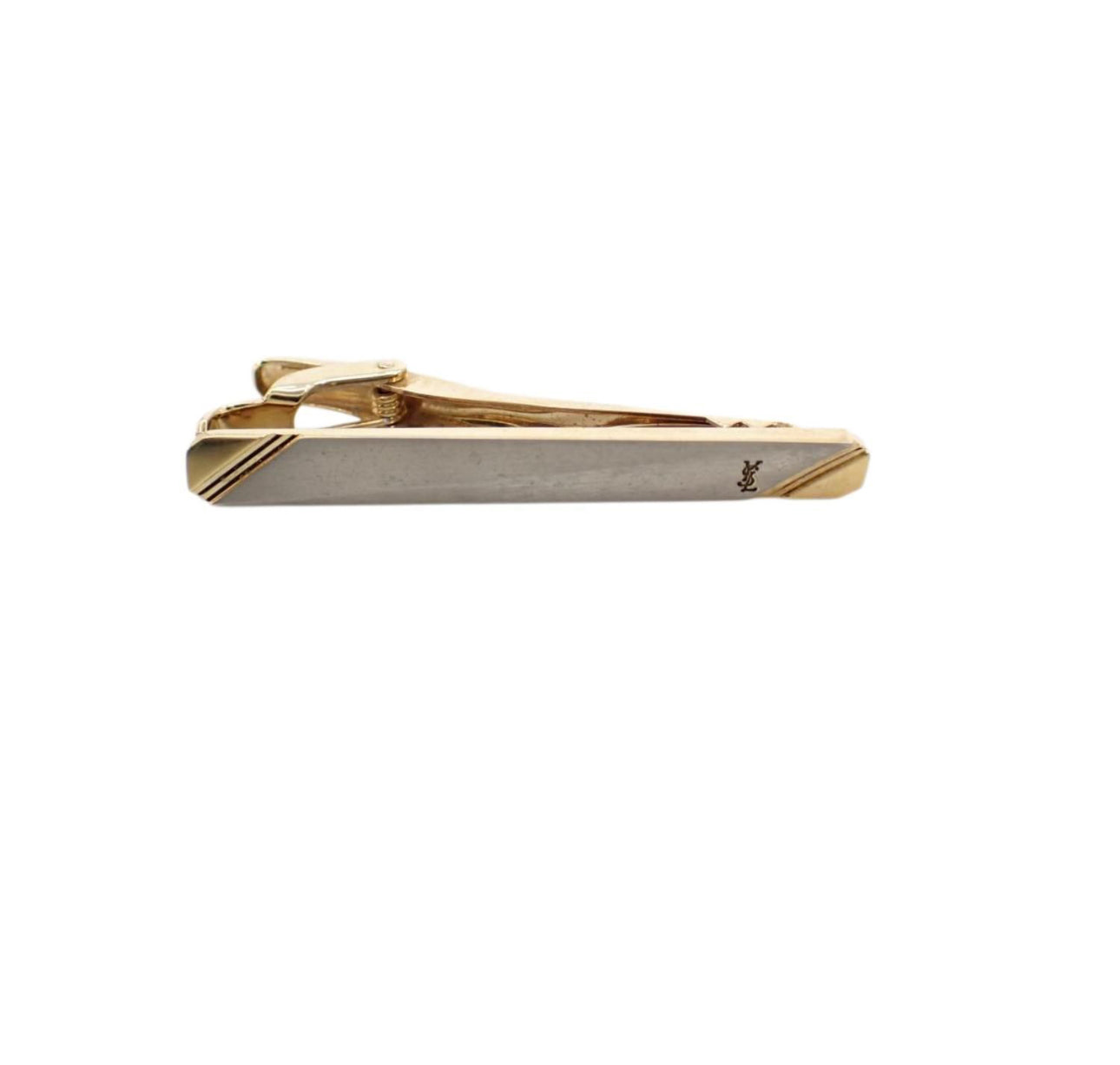 Yves Saint Laurent Two-Tone Cufflinks & Tie Clip Dress Set - Clairely Amazing