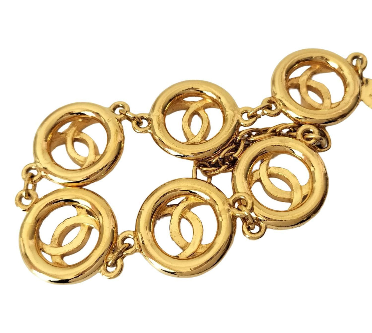 Chanel Gold Plated 1983 CC Chain Bracelet - Clairely Amazing