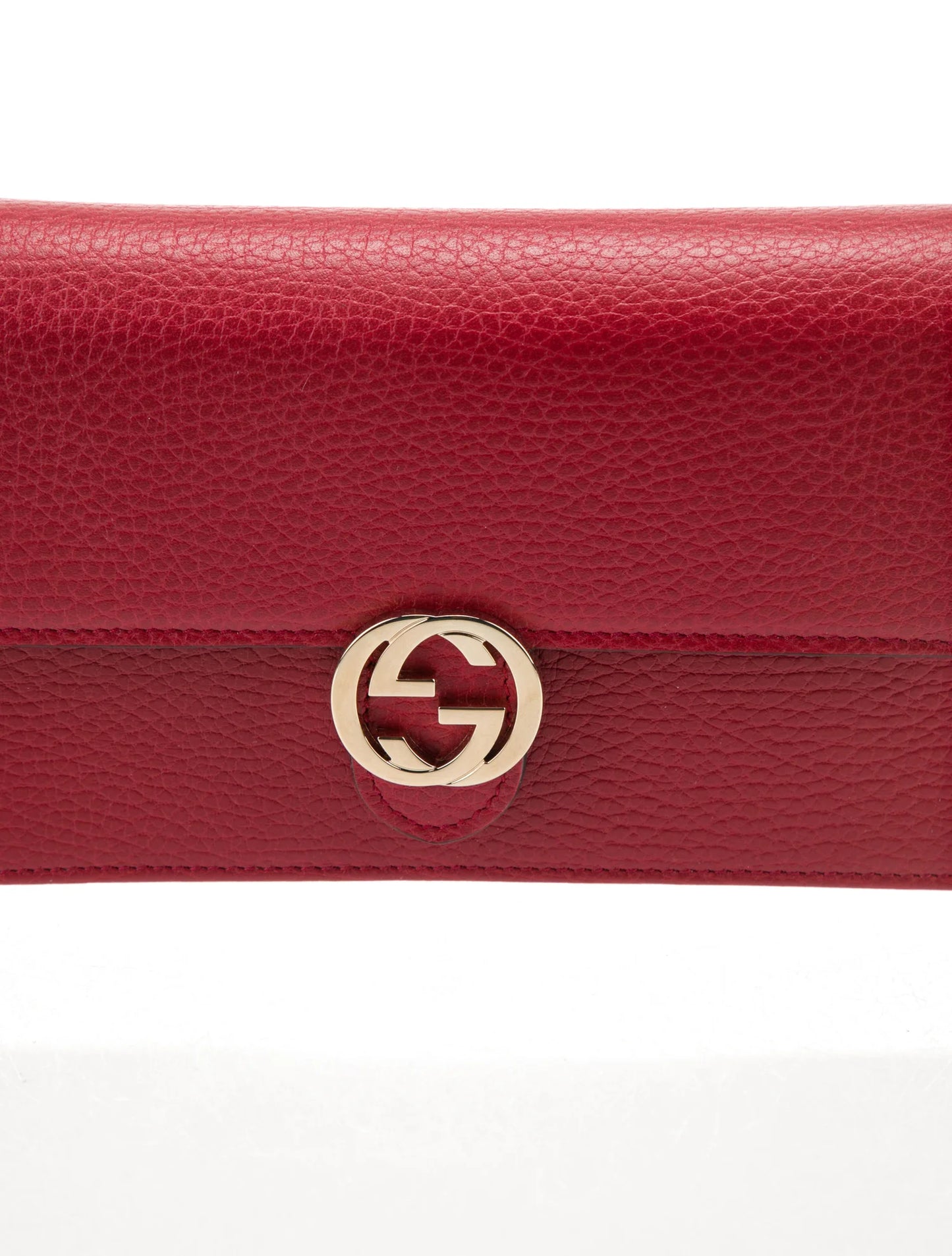 Gucci Red Leather Interlocking GG Crossbody - Clairely Amazing