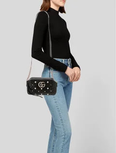 Gucci Calfskin Matelasse Studded Small Pearly - Clairely Amazing