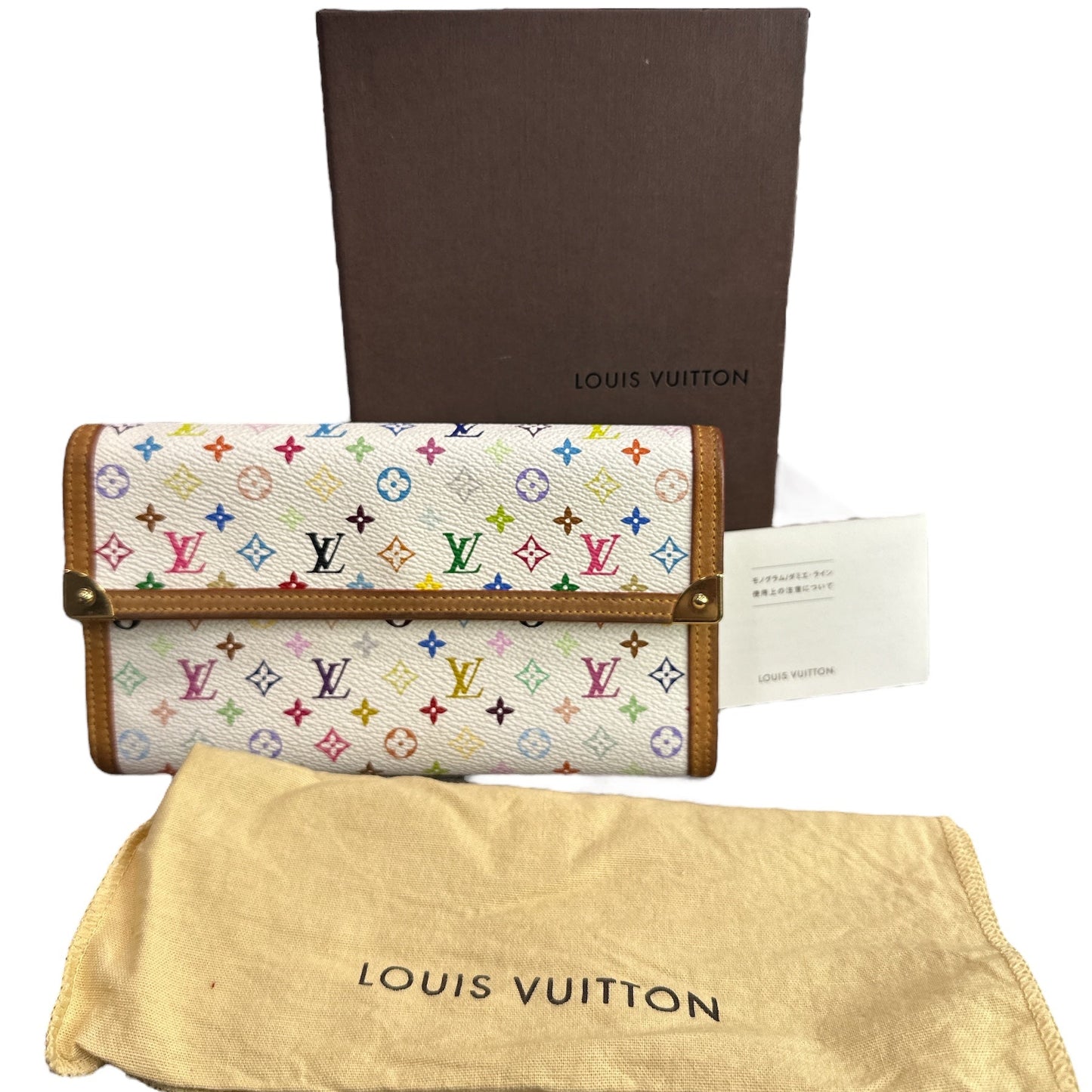 Louis Vuitton white Murakami Monogram Long Wallet - Clairely Amazing
