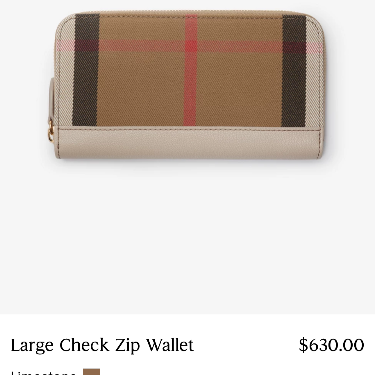 Burberry Large Check Zip Wallet - Clairely Amazing