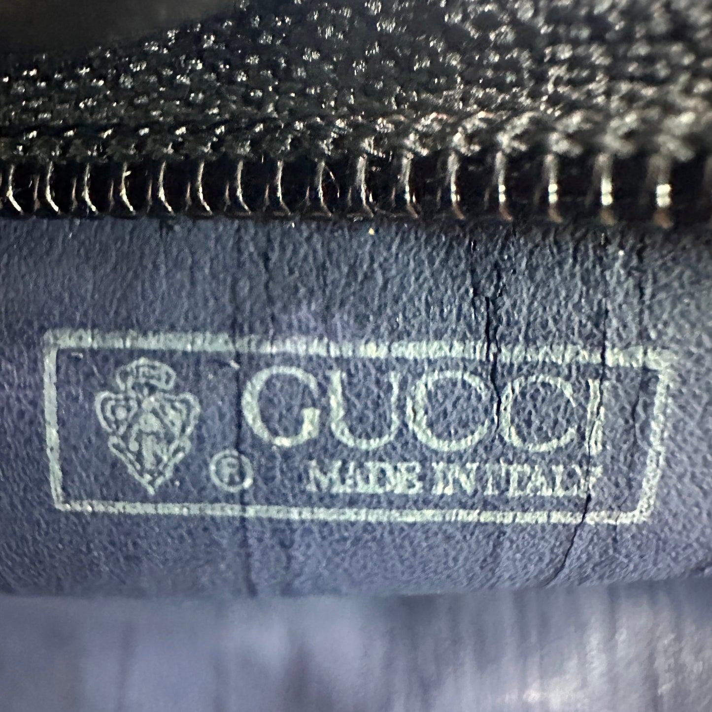 GUCCI Navy Blue Micro GG Pattern Pouch - Clairely Amazing