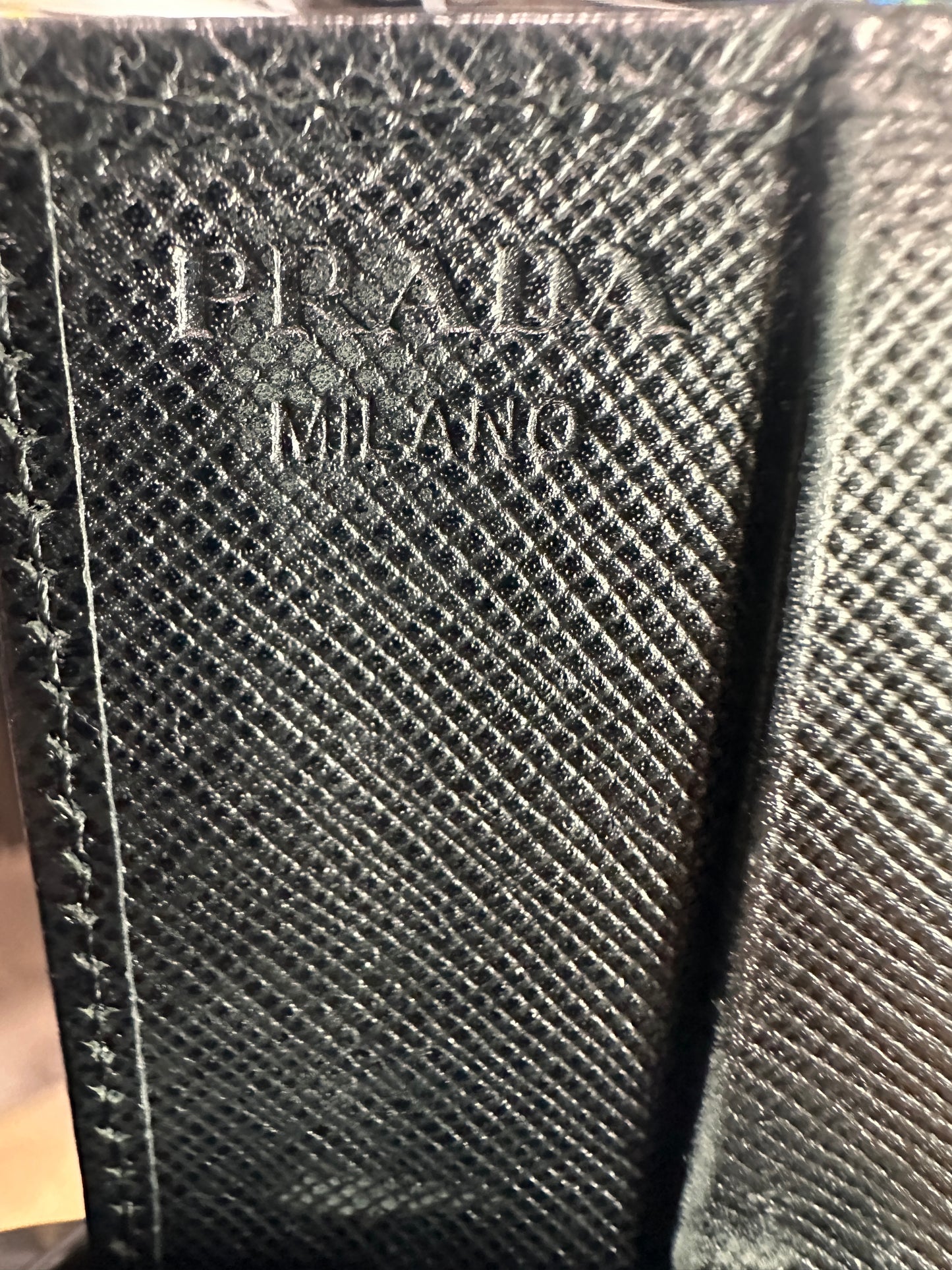 Prada Saffiano Leather Compact Wallet - Clairely Amazing