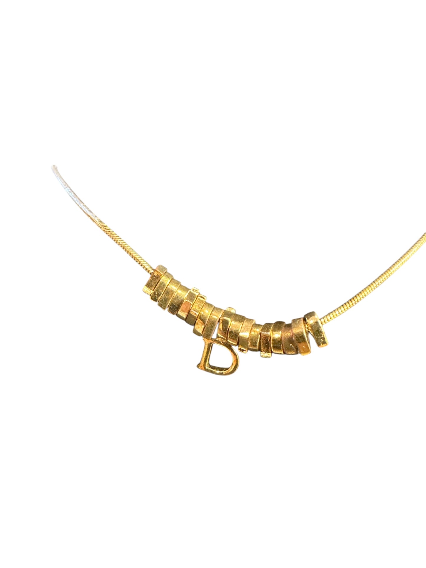Christian Dior "D" Gold Necklace - Clairely Amazing