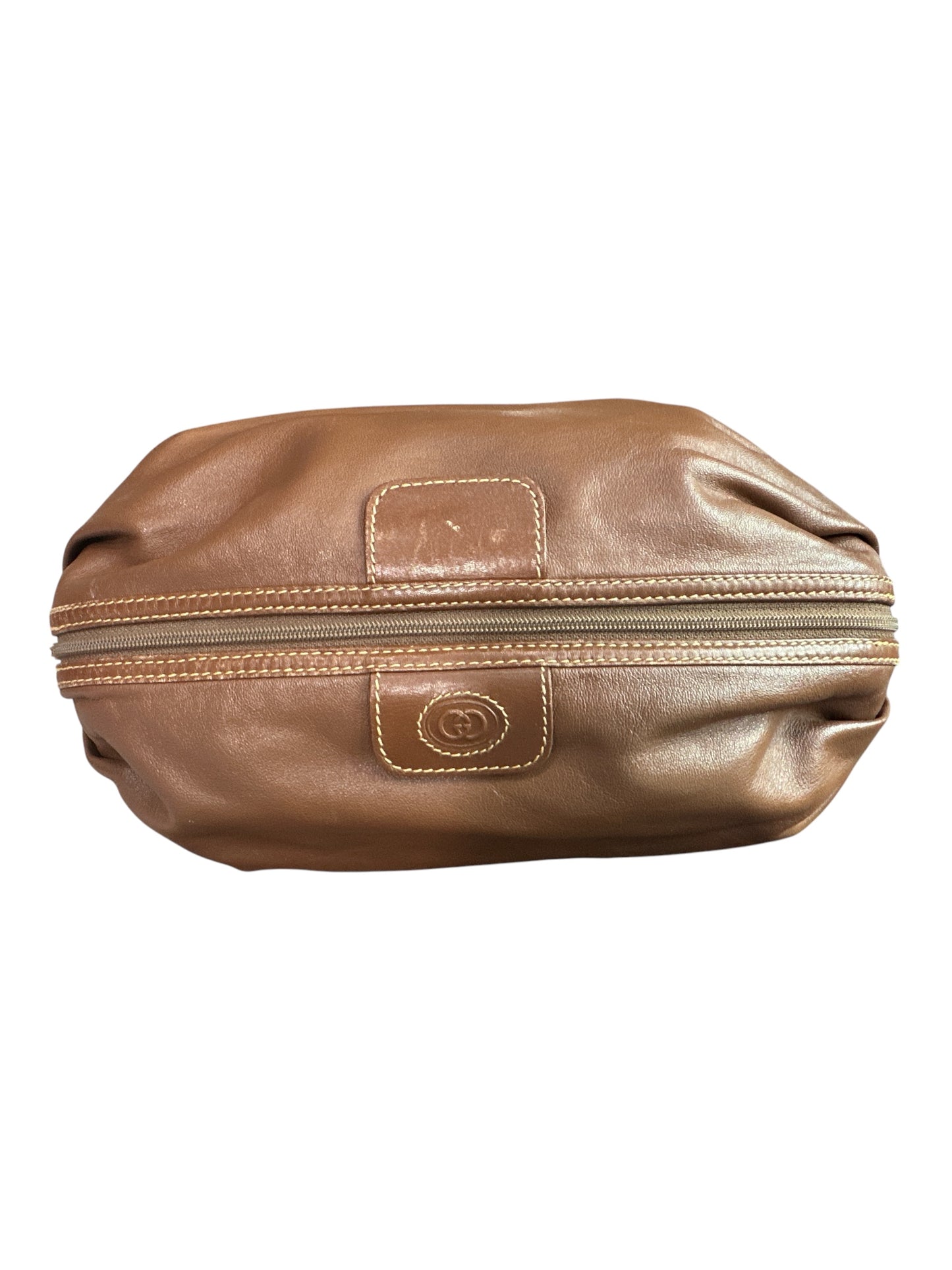 Gucci Vintage GG Logo Brown Pouch RARE - Clairely Amazing