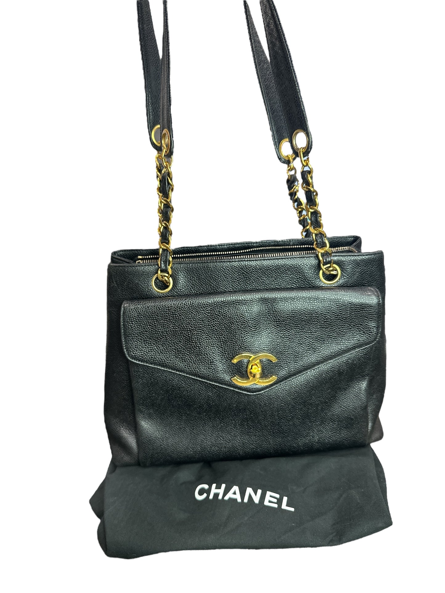 Chanel Caviar CC Shopper Tote - Clairely Amazing