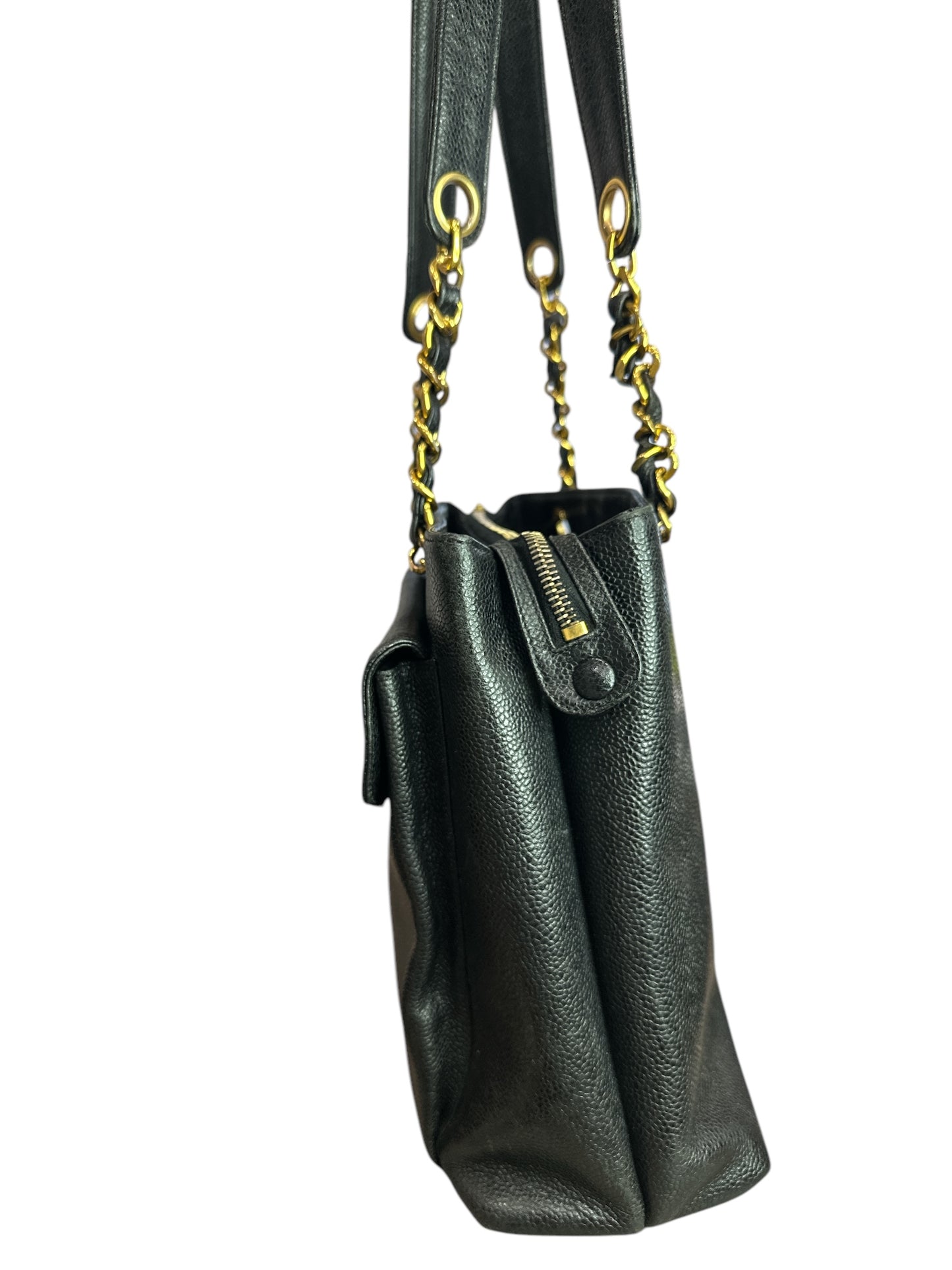 Chanel Caviar CC Shopper Tote - Clairely Amazing