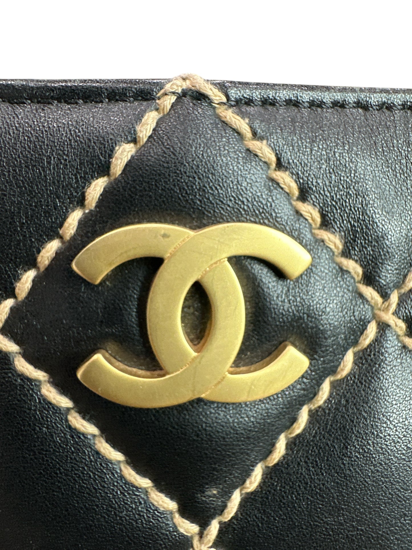 Chanel Calfskin Wild Stitch Tote - Clairely Amazing
