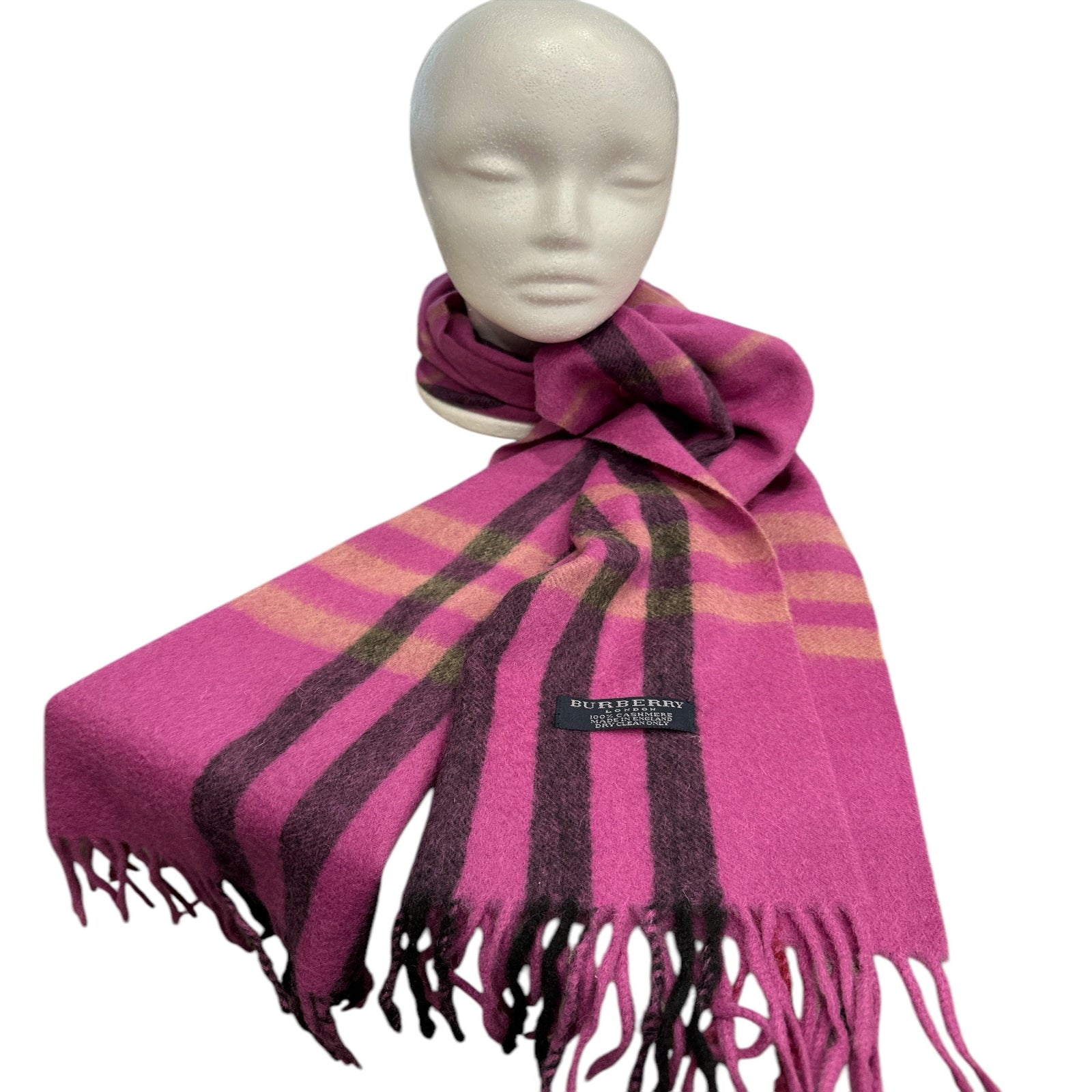 【関税&送料込み】Burberry Reversible Scarf With Pink Acce Burberry Pink 100% Cashmere Scarf | Clairely Amazing