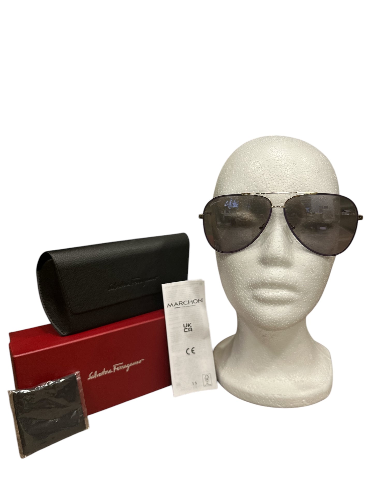 Salvatore Ferragamo Purple Aviator Sunglasses - Clairely Amazing