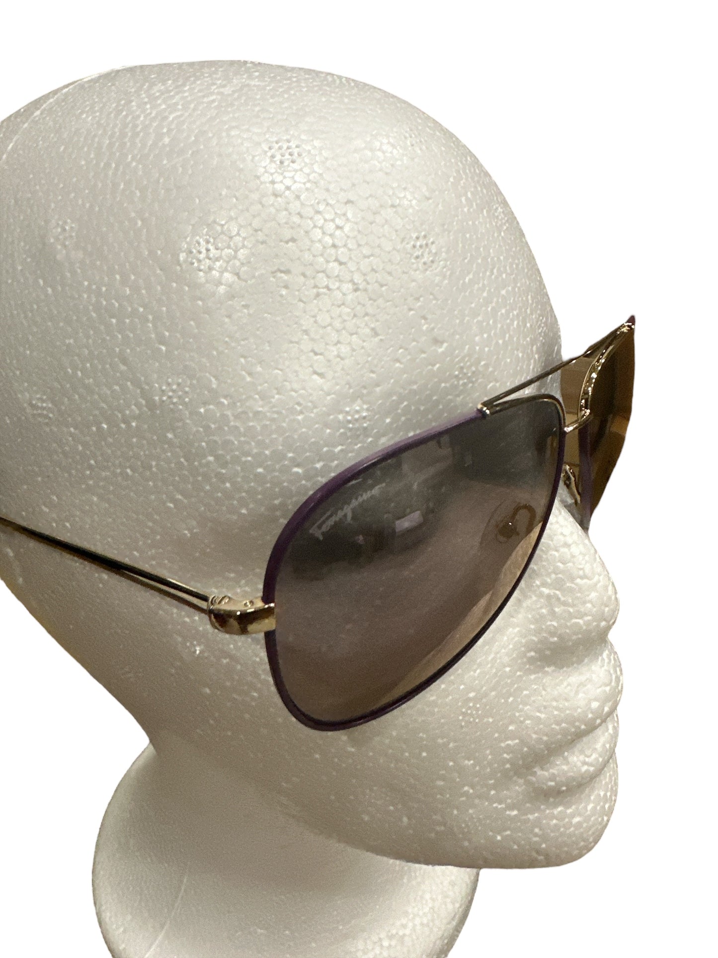 Salvatore Ferragamo Purple Aviator Sunglasses - Clairely Amazing