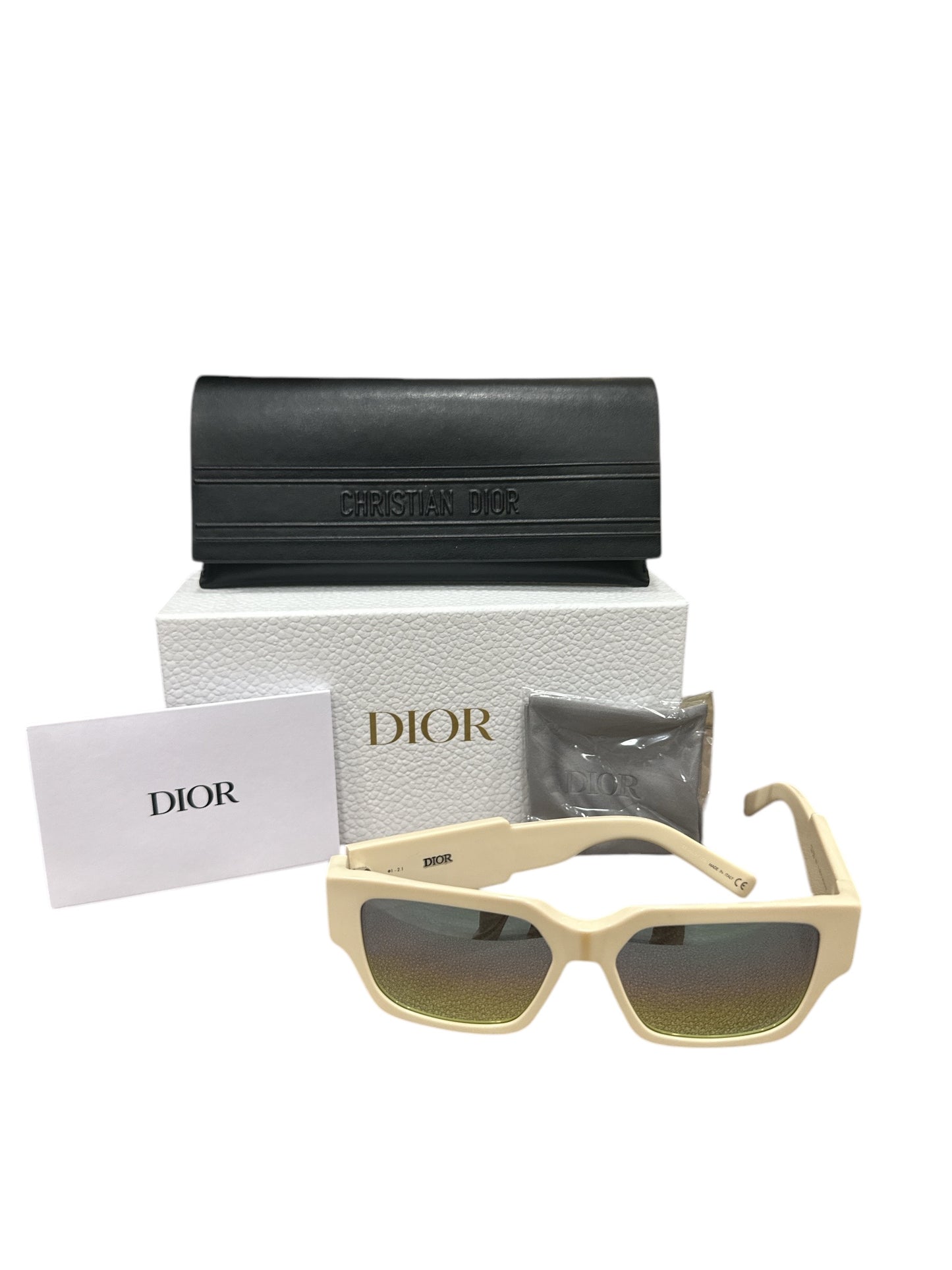 CHRISTIAN DIOR CD Logo Ivory Blue Mirrored Sunglasses - Clairely Amazing