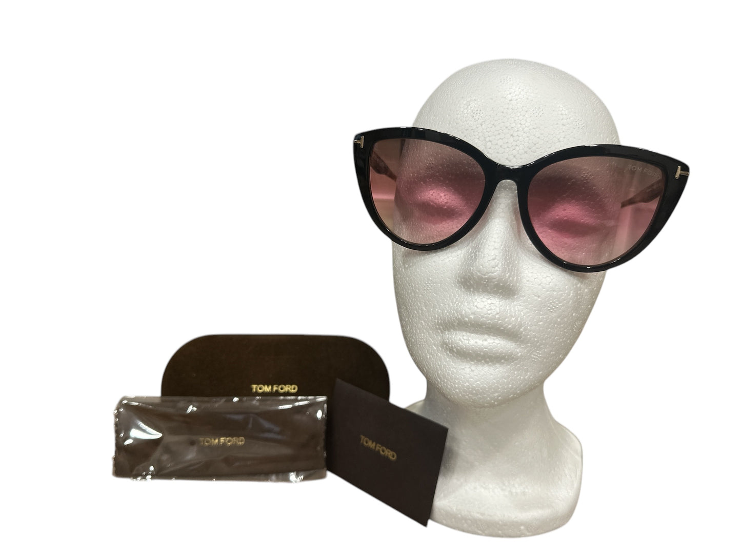Tom Ford Isabella Women's Shiny Black/Pink Gradient Sunglasses - Clairely Amazing